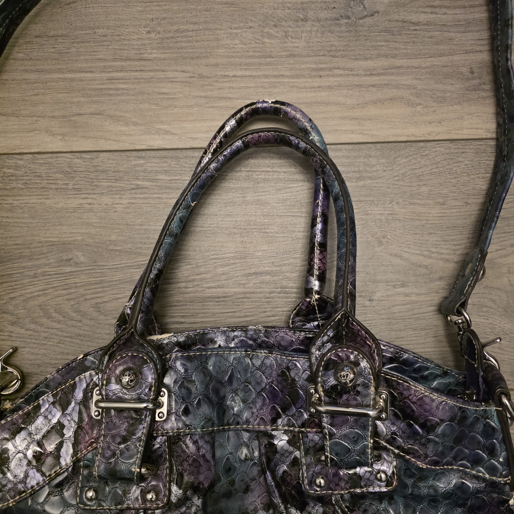 Vtg Y2K Kathy Van Zeeland Multicolor Hobo Bag with Heart Accent - Picture 8 of 12
